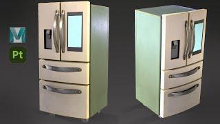 Stylized Refrigerator in Autodesk Maya 2022 and Substance 3D Painter 2022