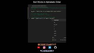 Sort Words in Alphabetic Order in Python | Python Examples | Python Coding Tutorial | Code Interview