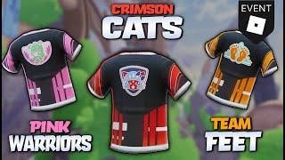 How to Get ALL 5 Launcher Shirt Items in The Roblox Games Event (Giant Feet, Crimson Cats)