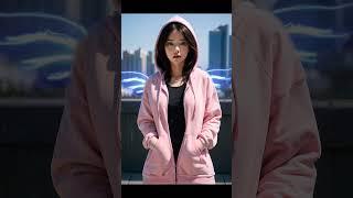 Date with beautiful model wearing pink hoodie. #kpop #dreamcatcher #aiイラスト #aiart #aigirl #aiartwork