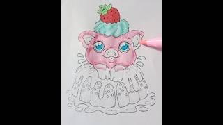 "A Pig’s Delightful Cake | Creative Dessert Coloring"#PigColoring#DessertColoring#CreativeColoring