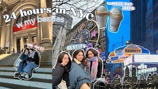 24 hours in new york city  holiday shopping, kbbq, tik tok hot chocolate, the met, touring around