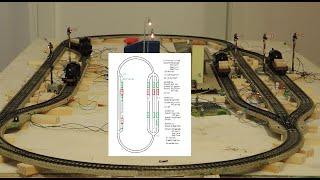 Märklin analog - Blockstrecke und Dreiwegweiche - Automatik mit Schaltgleisen