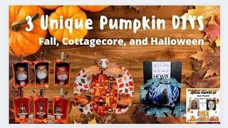 3 Fall Unusual Pumpkin DIYs | Pumpkin Crates, Cottagecore Pumpkin Wall Piece, Black & Blue Theme