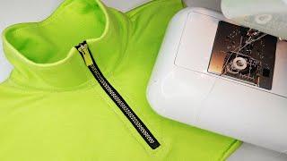  How to Sew a Partial Zipper/ How to sew a zip collar 