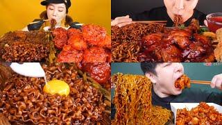 KOMPLIKASI ASMR KOREA , SEAFOOD , RAMYON PEDAS , GURITA  | NABILA ASMR