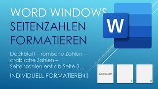 Word Windows Seitenzahlen formatieren - Deckblatt - römische Zahlen - arabische Zahlen - ANLEITUNG!