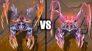 Quantum Galaxy Slayer Zed vs Mythic Galaxy Slayer Zed Chroma Skins Comparison (League of Legends)