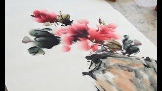 Traditional Chinese painting : How To Paint Purple Peony