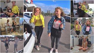 Прячемся от каштанов. Новое место на стоянке. Таня снова принесла кроссовки:)