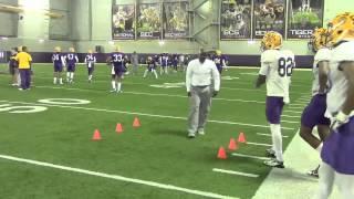 LSU WRs go through footwork drill | Video