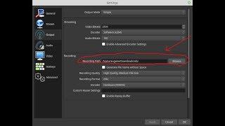 Как поменять папку сохранения видео в OBS Studio