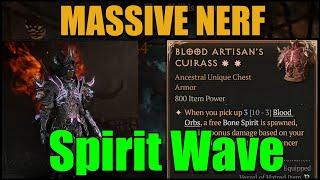 MASSIVE NERF - Nercromancer Diablo 4 - Spirit Wave