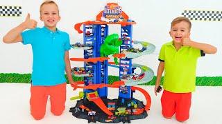 Vlad and Niki pretend play Ultimate Garage | Hot Wheels City