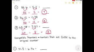 Estimate Decimal Quotients