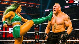 Brock Lesnar Vs Rhea Ripley | WWE SMACKDOWN | INTERGENDER MATCH FEMALE WRESTLING | JUNE 16 , 2025