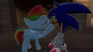 Sonic kisses Rainbow Dash[SFM/60fps]