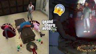 GTA 5 - What Happens If You Kill Michael's Family During The Scary Ritual ( Haunted Scene )