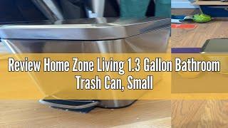 Review Home Zone Living 1.3 Gallon Bathroom Trash Can, Small Trash Can, Vanity Wastebasket for Bathr