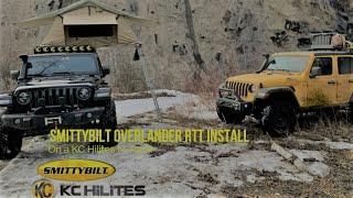 Smittybilt Overlander Roof Top Tent Install On A KC HiLites M-Rack, Jeep JLU Rubicon!