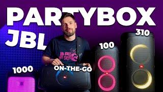 Сравнение JBL PartyBox! (4K) On-The-Go vs 100 vs 310 vs 1000 - В чем разница? Работает ли TWS?