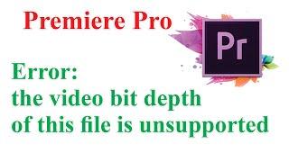 Premiere Error the video bit depth of this file is unsupported | How to solve Premiere Pro Error