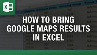 Google Maps Driving Distance Calculator in Excel