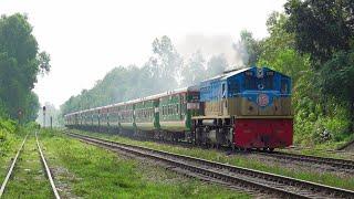 Paharika Express Train with Brand new air brake coaches from PT INKA, Indonesia passing Cinki Astana
