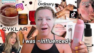 testing VIRAL products i was ~influenced~ to buy (face shaving powder, sleepy girl mocktail & more!)