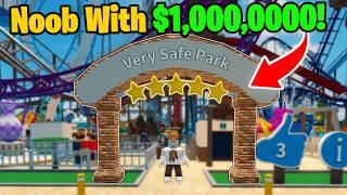 Noob With $1,000,000! Gets 5 Stars in 1 Hour! (Theme Park Tycoon 2)