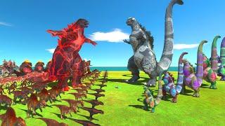 Chinese Godzilla Of Evolution VS Red Team - Animal Revolt Battle Simulator