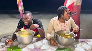1 pot of pumpkin  soup per person - dumpling man vs scotch bonnet