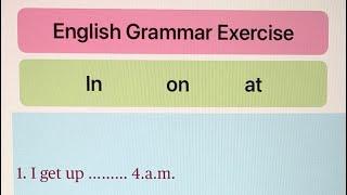 Prepositions : in at on | English Grammar