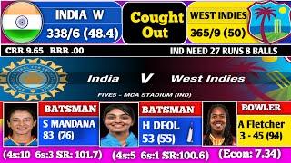 India Women vs West Indies Women, 2nd Odi | Live Cricket Match Today | IND Women vs WI Women Live