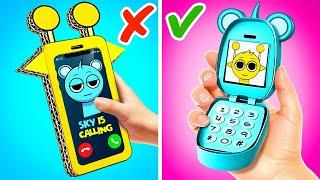 DIY Simon or Sky Phone!  Surprise Paper Egg with SPRUNKI & Creative DIY Crafts!