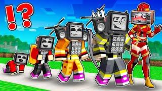 JJ TV MAN TITAN FIREFIGHTER Life Cycle! JJ EVOLUTION with MIKEY in Minecraft - Maizen