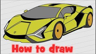 How to draw Lamborghini Sian