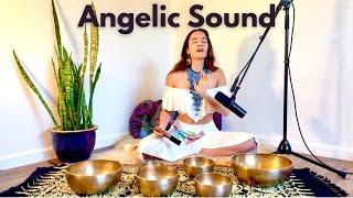 Angelic Sound Bath with Tibetan Singing Bowls | Inner Light, Energy & Clarity Healing