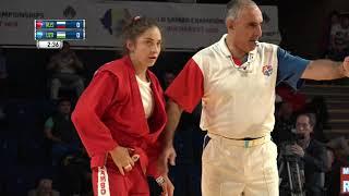 MOLCHANOVA (RUS) vs GULOVA (UZB). World SAMBO Championships 2018 in Romania