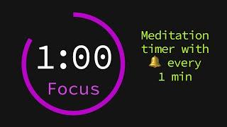 Meditation Timer with Bell Every 1 Minute 