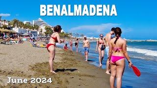 Benalmadena Beach Walk Malaga Costa del Sol Spain June 2024 [4K]