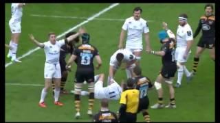 Ashley Johnson tackle in the air on Dave Kearney- MUST WATCH