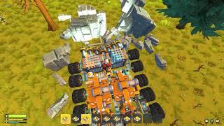 Scrap Mechanic Survival. Load balancing my Twin collector, twin refiner, mining truck.