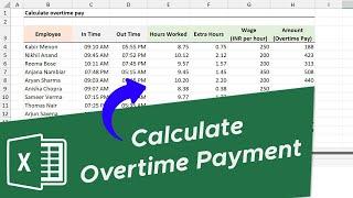 Excel formula to Calculate Overtime Payment