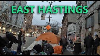 East Hastings Homeless Tents and Zombies Problem - Early Evening Walk - Mar. 16, 2023