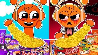 SPRUNKI Animation - OREN Normal Vs Horror Versions Convenience Store Food | Incredibox ASMR Mukbang