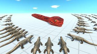 200 Komodo Dragons vs Dinosaurs and Wild Animals - Animal Revolt Battle Simulator