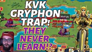 KVK GRYPHON TRAP CAPTURES TWO NOOBS! T5 KILLS - Lords Mobile