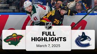 NHL Highlights | Wild vs. Canucks | March 07, 2025