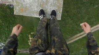 RopeJumping. 22 м. Вид с экстрим камеры GoPro на голове. 20 прыжок.